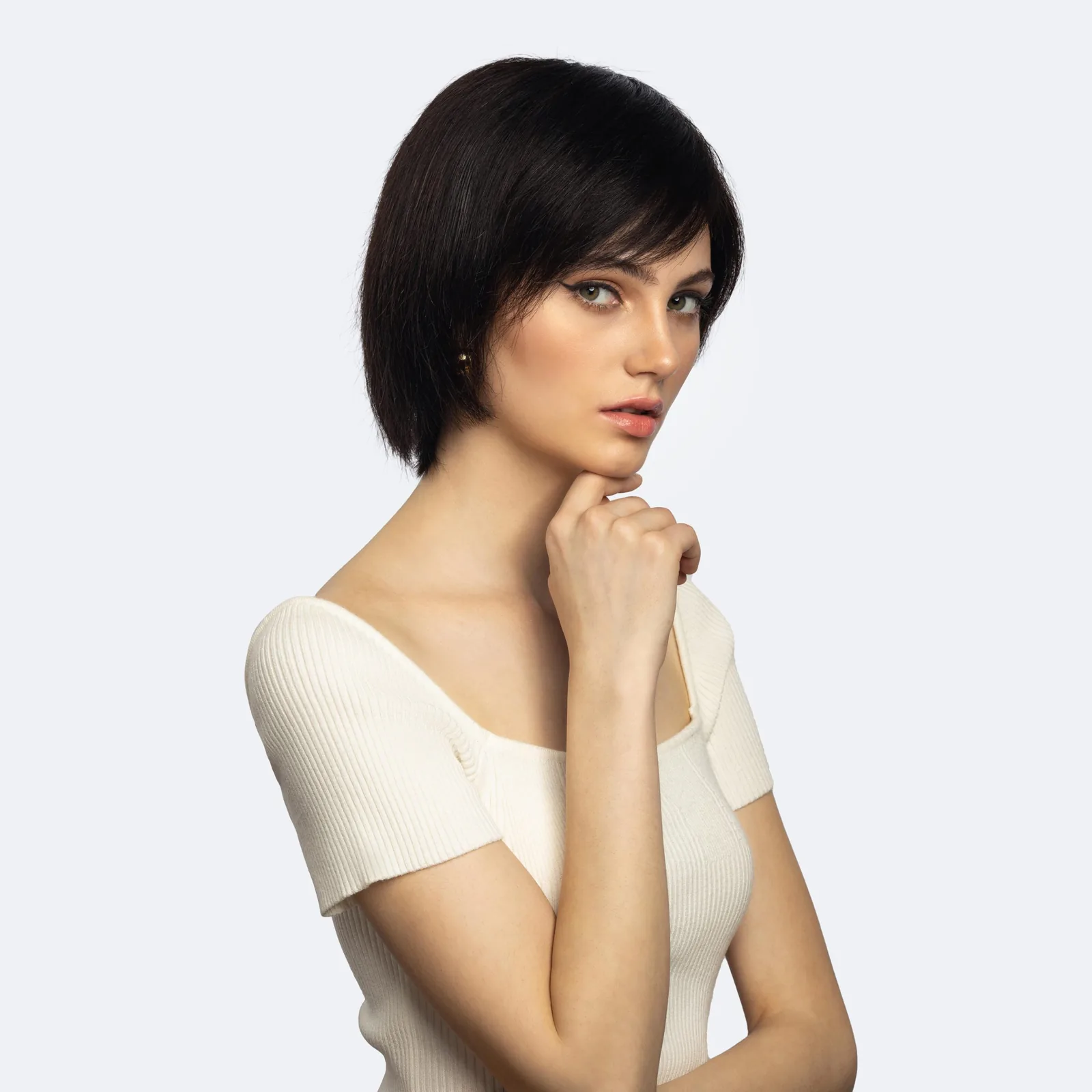 Hand-Tied Lace Bob Wig with Fringe