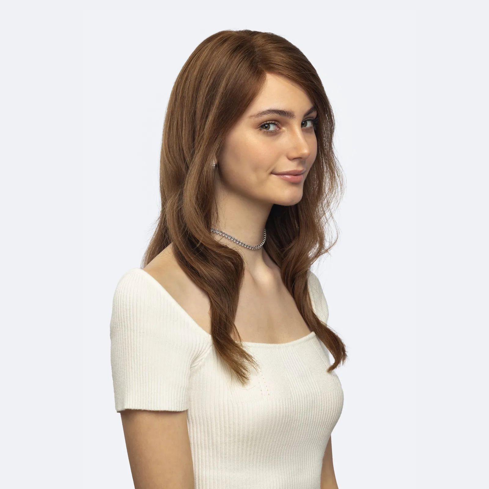 Long Wavy Lace Wig — Chestnut